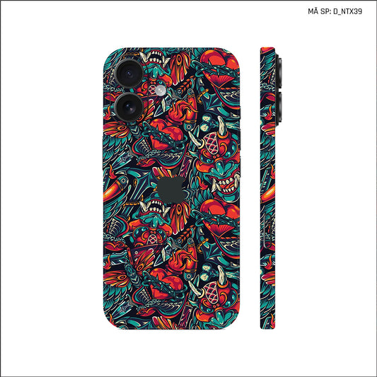 Dán Skin IPhone 17 Series Hình Nghệ Thuật Xăm Pattern Họa Tiết | D_NTX39