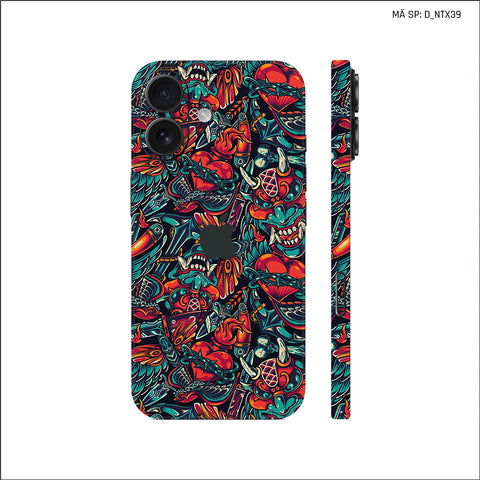 Dán Skin IPhone 17 Series Hình Nghệ Thuật Xăm Pattern Họa Tiết | D_NTX39