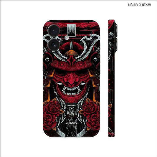 Dán Skin IPhone 17 Series Hình Nghệ Thuật Xăm Satan Samurai | D_NTX29