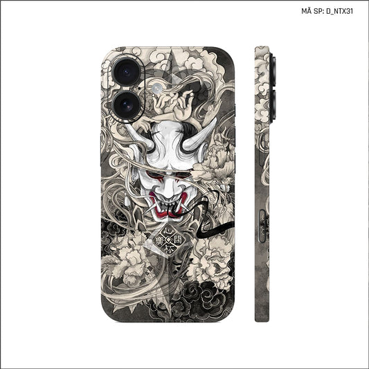 Dán Skin IPhone 17 Series Hình Nghệ Thuật Xăm Satan Samurai | D_NTX31