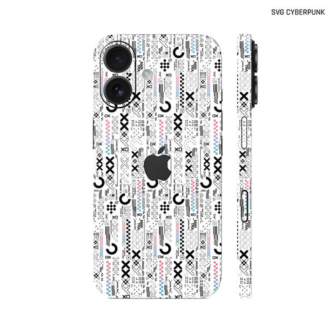 Dán Skin IPhone 17 Series Hình SVG CYBERPUNK Trắng
