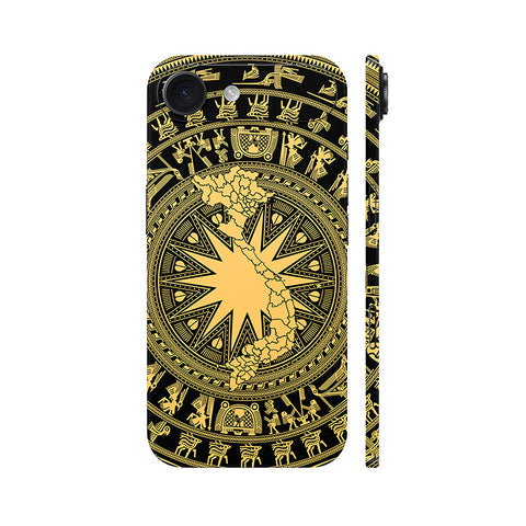 Dán Skin IPhone 17 Series Hình Trống Đồng Bản Đồ Vàng Đen
