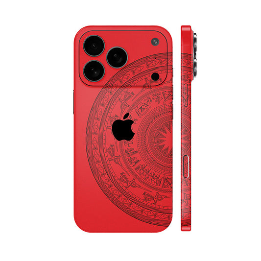 Dán Skin IPhone 17 Series Hình Trống Đồng Đỏ