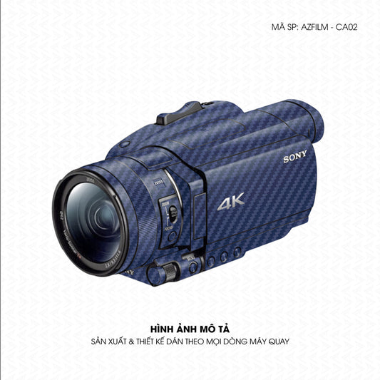 Dán Skin Máy Quay Phim Vân Carbon Xanh | AZFILM-CA02