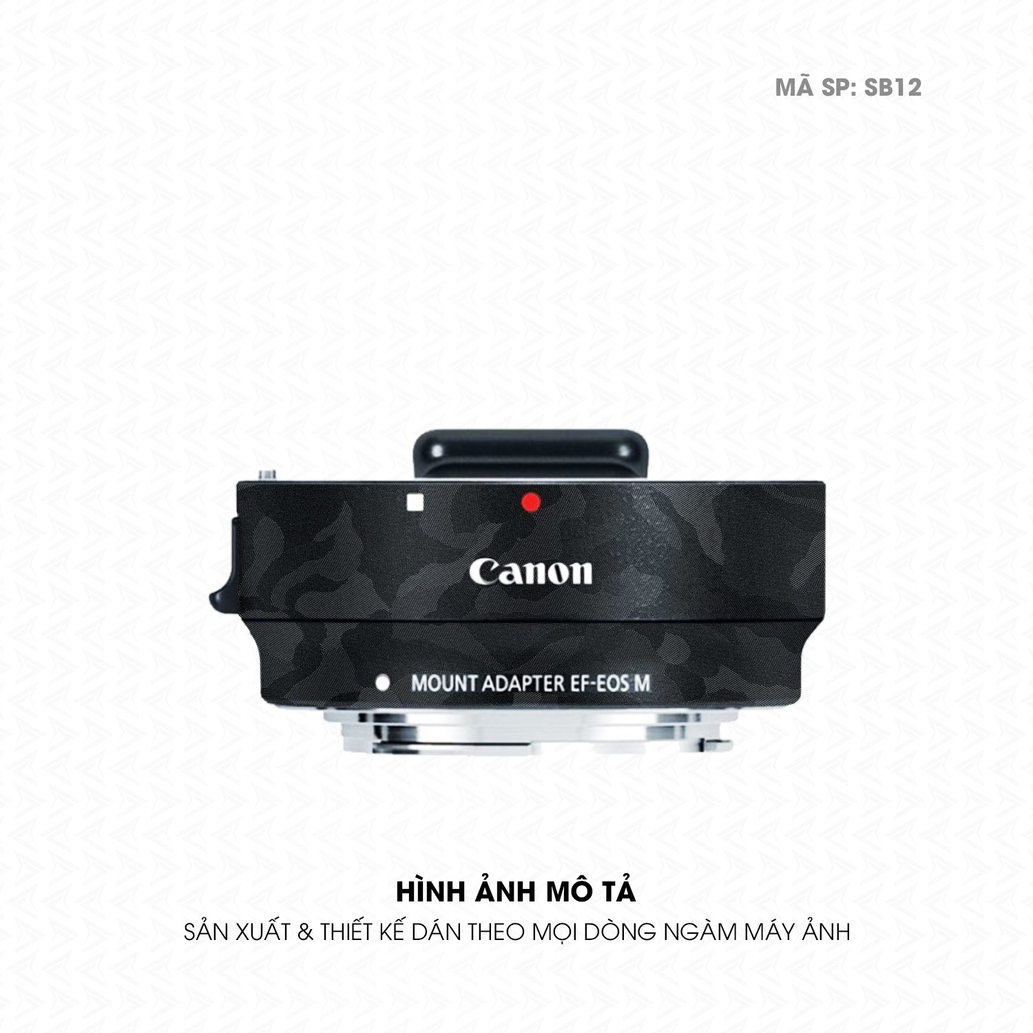 Dán Skin Ngàm Máy Ảnh Canon Vân Camo Đen | SB12
