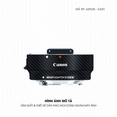 Dán Skin Ngàm Máy Ảnh Canon Vân Carbon Đen | AZFILM-CA01