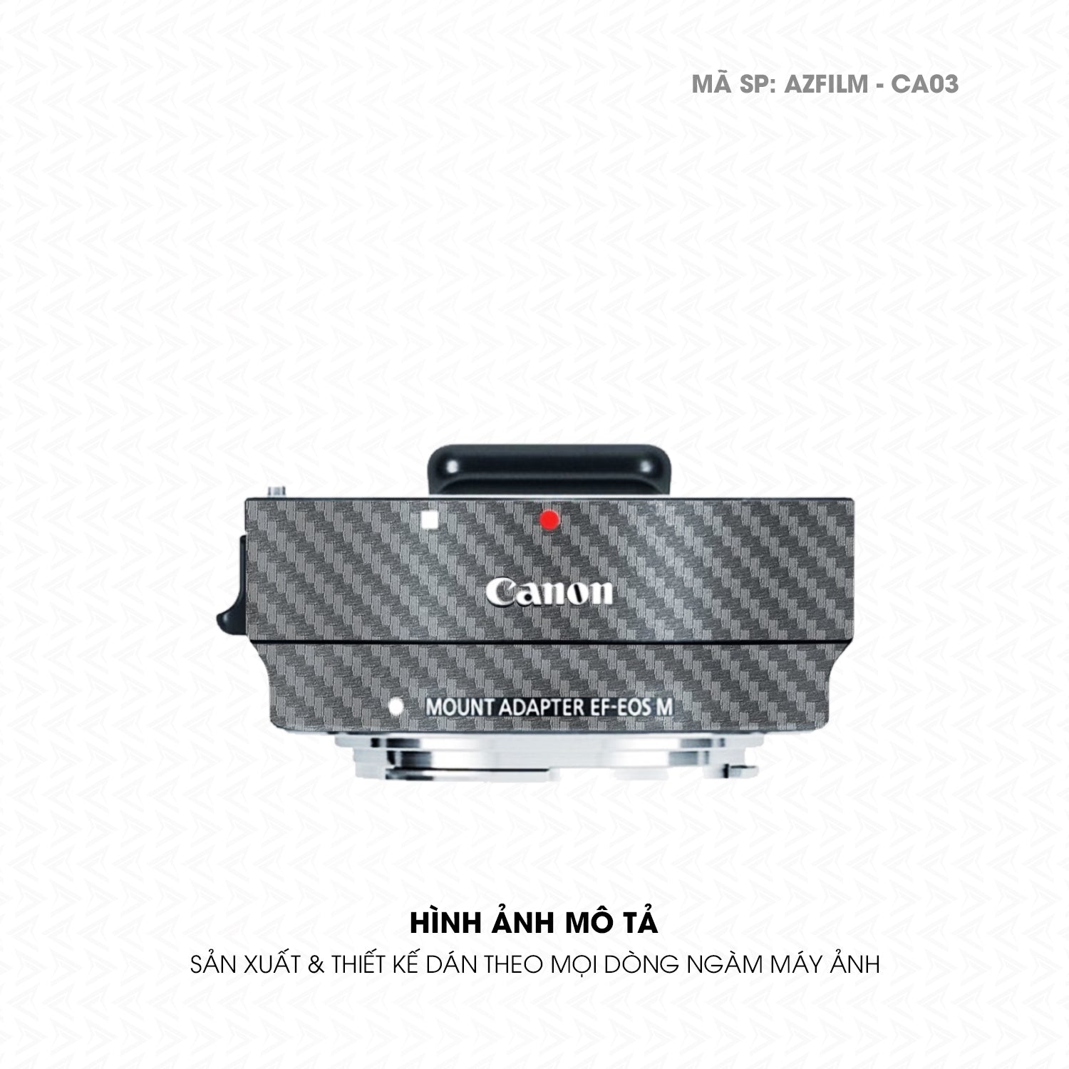 Dán Skin Ngàm Máy Ảnh Canon Vân Carbon Xám | AZFILM-CA03