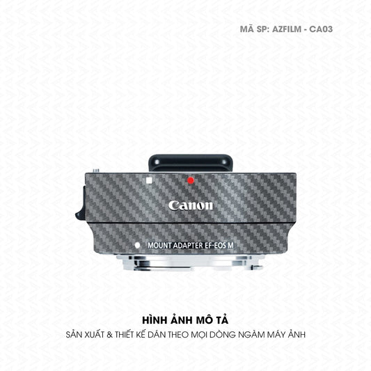 Dán Skin Ngàm Máy Ảnh Canon Vân Carbon Xám | AZFILM-CA03