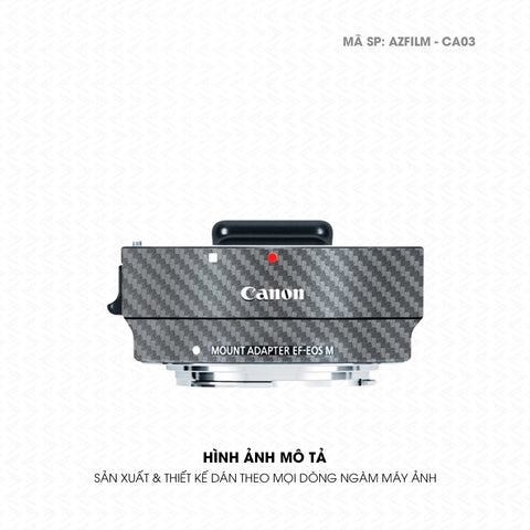 Dán Skin Ngàm Máy Ảnh Canon Vân Carbon Xám | AZFILM-CA03