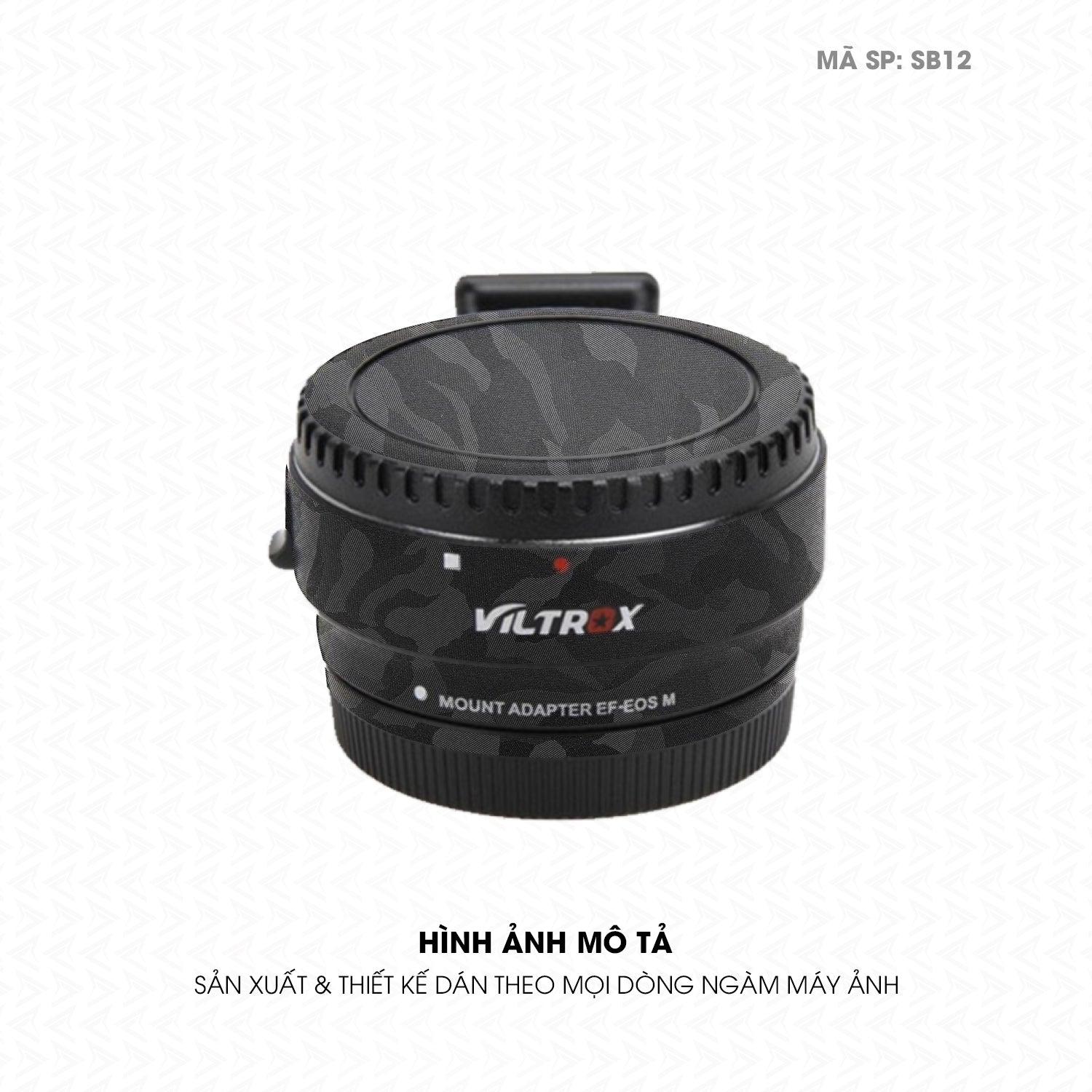 Dán Skin Ngàm Máy Ảnh Viltrox Vân Camo Đen | SB12