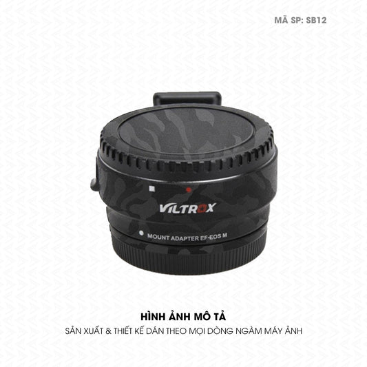 Dán Skin Ngàm Máy Ảnh Viltrox Vân Camo Đen | SB12