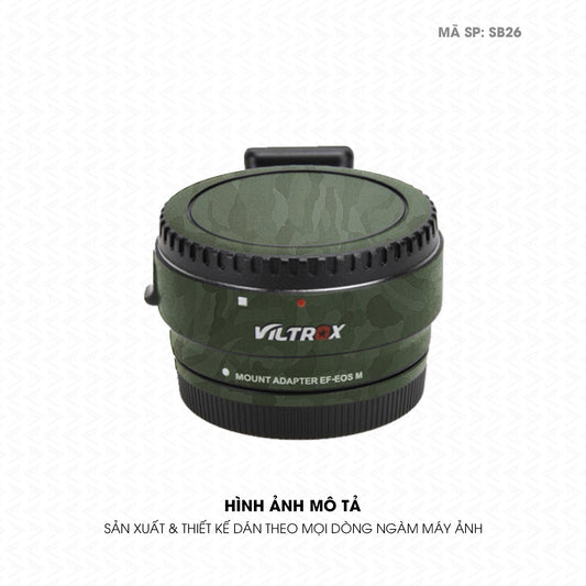 Dán Skin Ngàm Máy Ảnh Viltrox Vân Camo Xanh | SB26