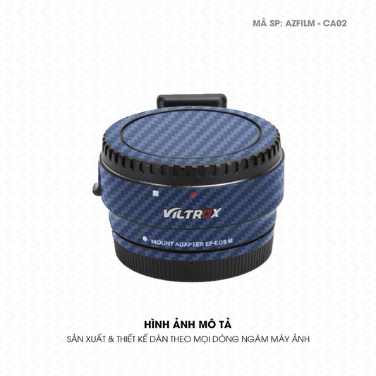 Dán Skin Ngàm Máy Ảnh Viltrox Vân Carbon Xanh | AZFILM-CA02