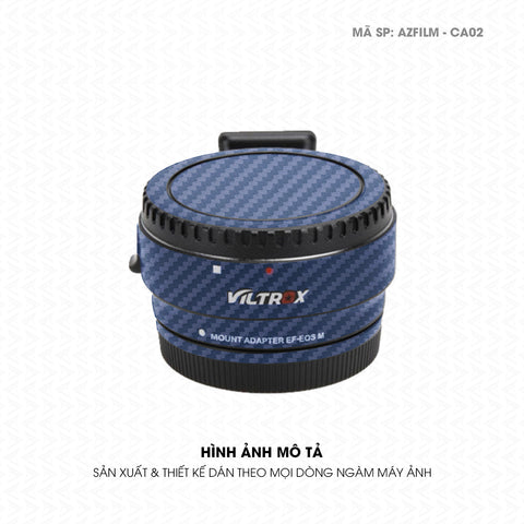 Dán Skin Ngàm Máy Ảnh Viltrox Vân Carbon Xanh | AZFILM-CA02