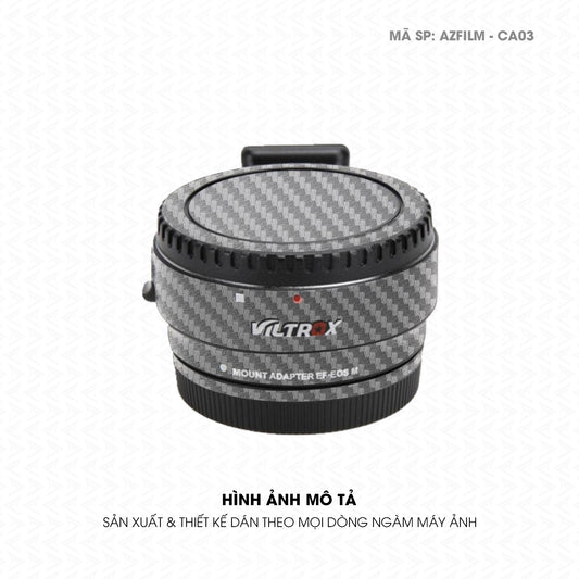 Dán Skin Ngàm Máy Ảnh Viltrox Vân Carbon Xám | AZFILM-CA03