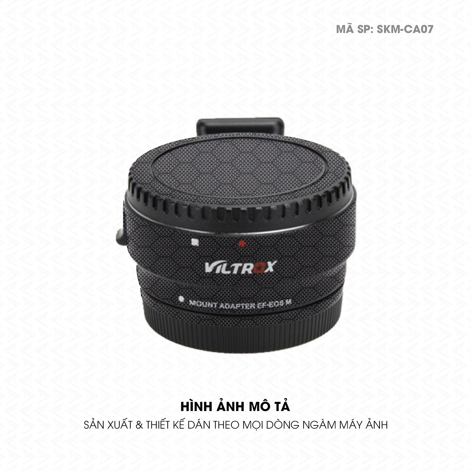 Dán Skin Ngàm Máy Ảnh Viltrox Vân Carbon Fiber Đen | SKM-CA07