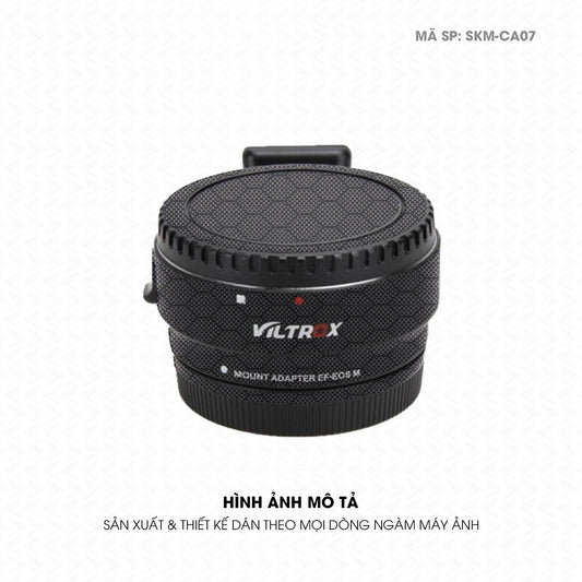Dán Skin Ngàm Máy Ảnh Viltrox Vân Carbon Fiber Đen | SKM-CA07