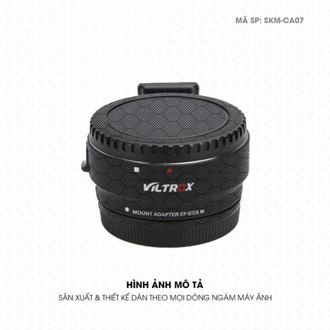 Dán Skin Ngàm Máy Ảnh Viltrox Vân Carbon Fiber Đen | SKM-CA07