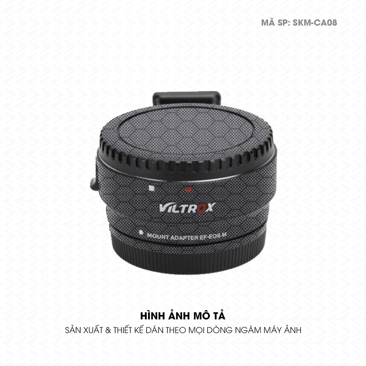 Dán Skin Ngàm Máy Ảnh Viltrox Vân Carbon Fiber Xám | SKM-CA08