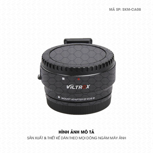 Dán Skin Ngàm Máy Ảnh Viltrox Vân Carbon Fiber Xám | SKM-CA08