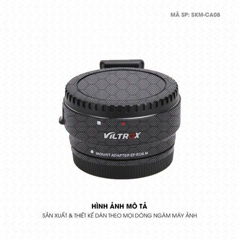 Dán Skin Ngàm Máy Ảnh Viltrox Vân Carbon Fiber Xám | SKM-CA08