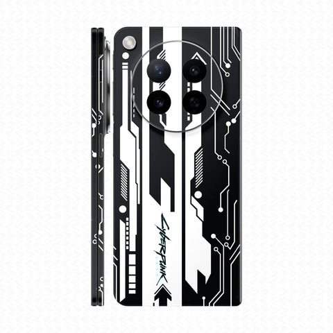 Dán Skin Oppo Find N6 In Hình Cyberpunk Trắng Đen 02
