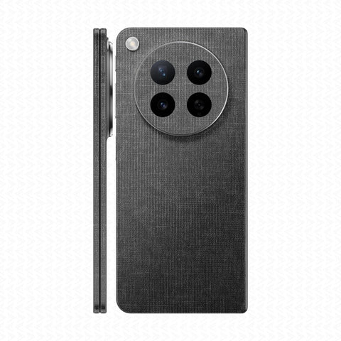 Miếng Dán Da Oppo Find N6 Vân Vải Xám Đen