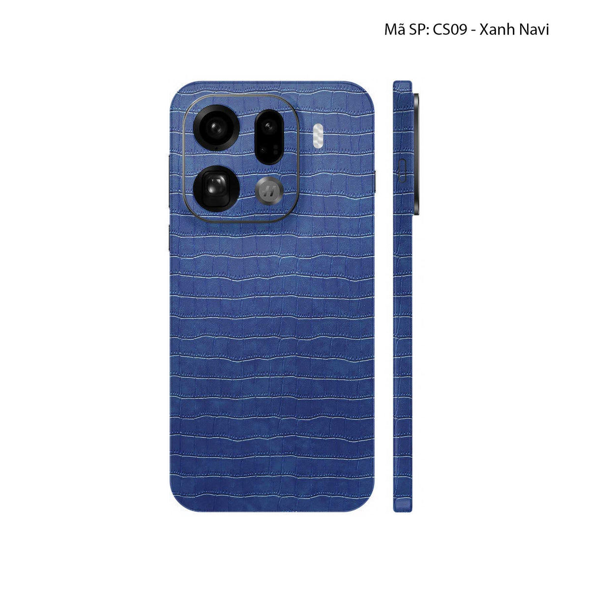 Miếng Dán Da Oppo Find X9 Series Vân Cá Sấu Xanh Navy | CS09