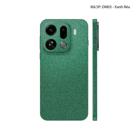 Miếng Dán Da Oppo Find X9 Series Vân Demin Xanh Rêu | DM03