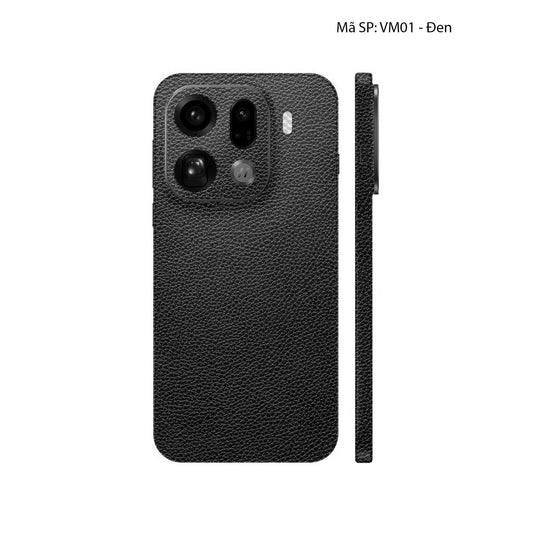 Miếng Dán Da Oppo Find X9 Series Vân Mil Đen | VM01