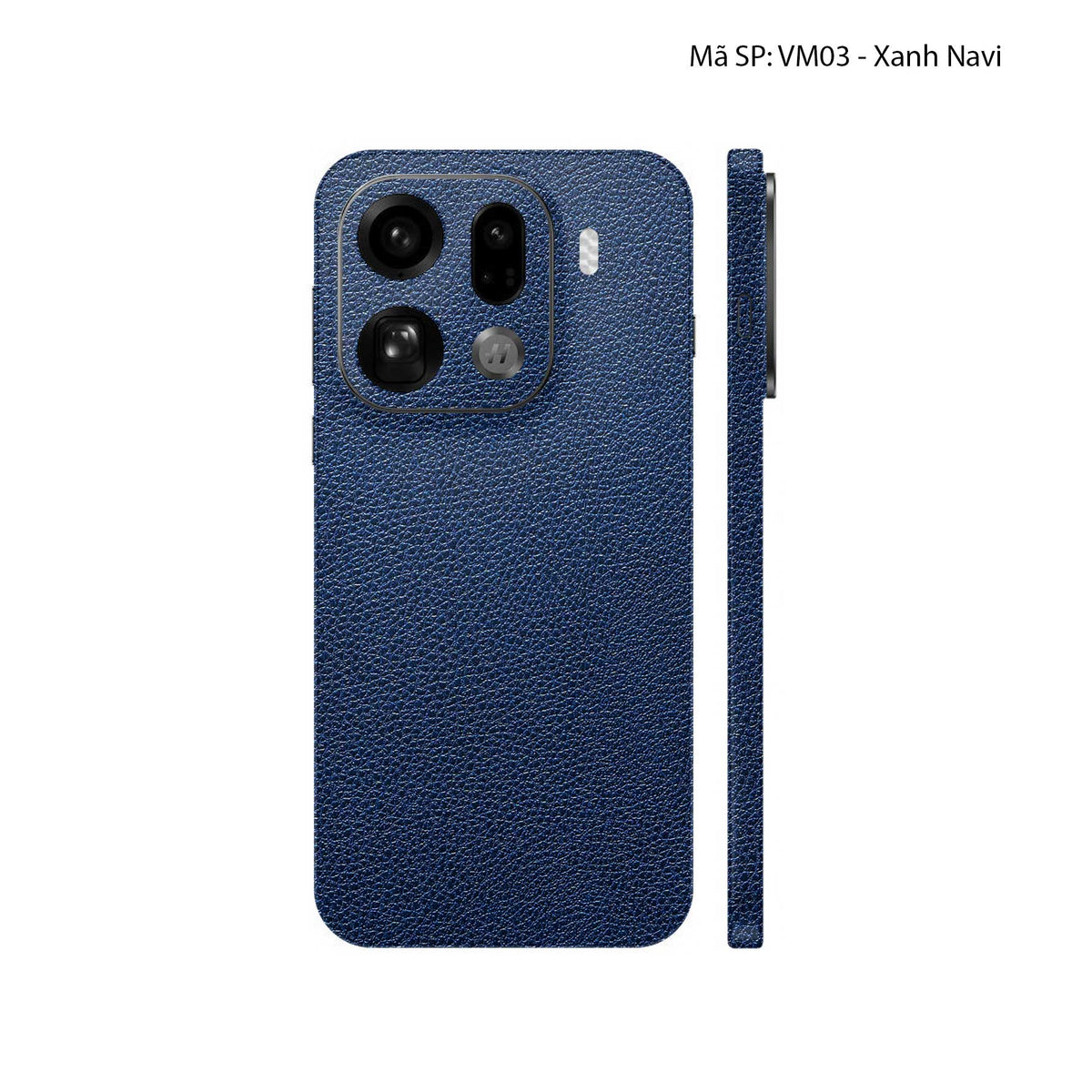 Miếng Dán Da Oppo Find X9 Series Vân Mil Xanh Navy | VM03