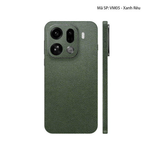 Miếng Dán Da Oppo Find X9 Series Vân Mil Xanh Rêu | VM05