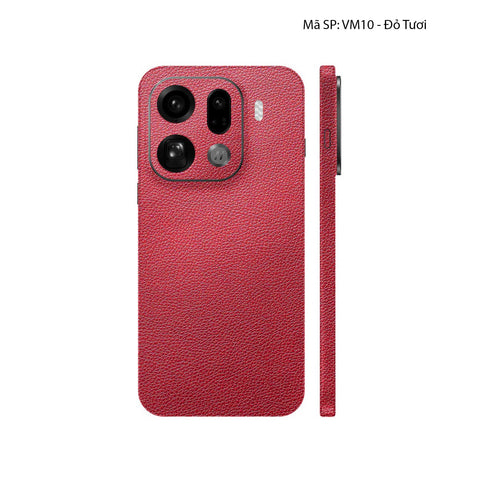 Miếng Dán Da Oppo Find X9 Series Vân Mil Đỏ Tươi | VM10