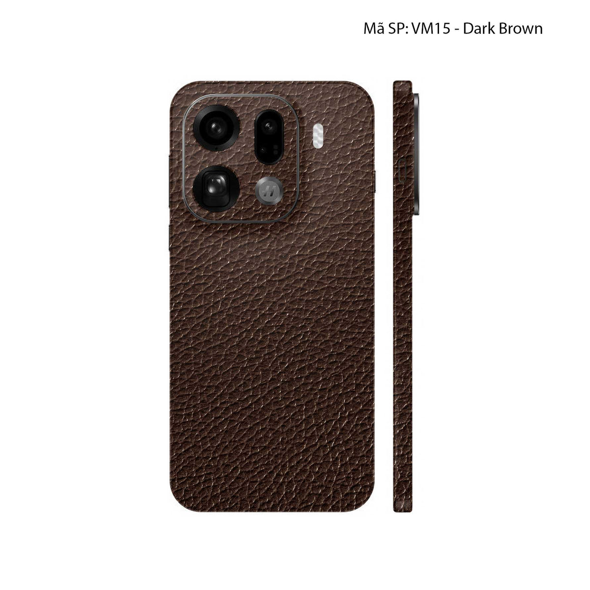 Miếng Dán Da Oppo Find X9 Series Vân Mil Nâu Đậm | VM15