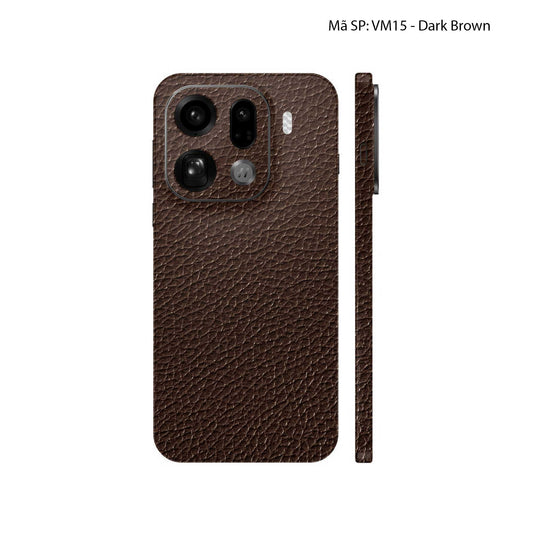 Miếng Dán Da Oppo Find X9 Series Vân Mil Nâu Đậm | VM15