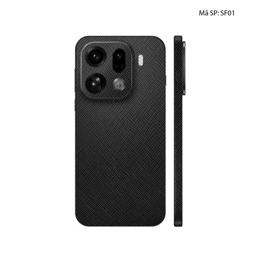 Miếng Dán Da Oppo Find X9 Series Vân Saffiano Đen | SF01