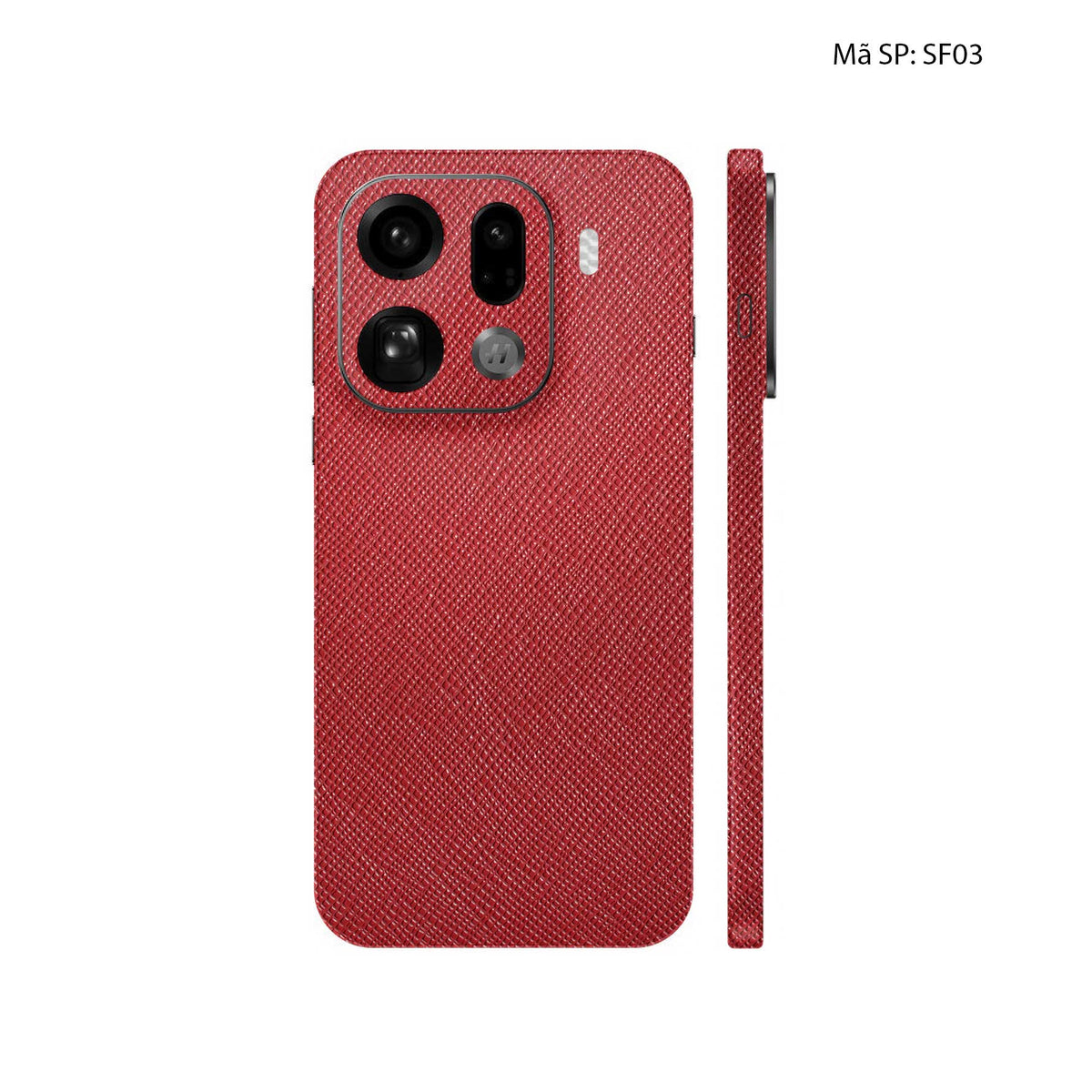 Miếng Dán Da Oppo Find X9 Series Vân Saffiano Đỏ | SF03