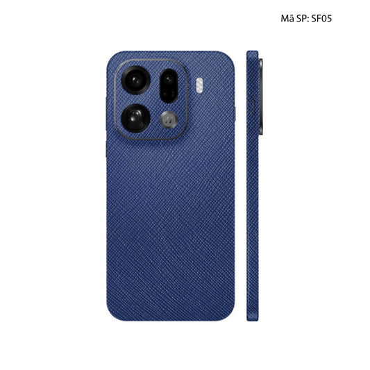 Miếng Dán Da Oppo Find X9 Series Vân Saffiano Xanh Navy | SF05