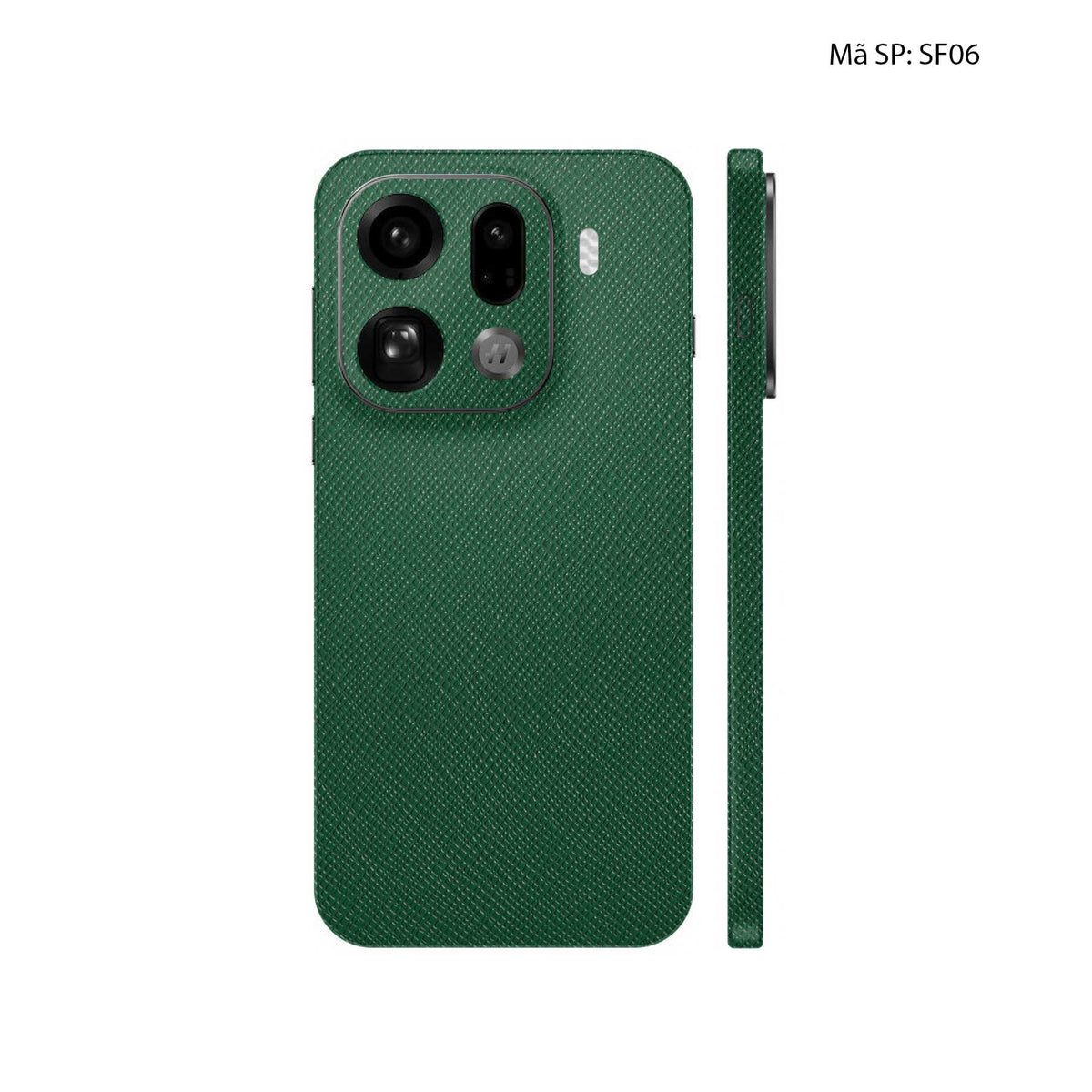 Miếng Dán Da Oppo Find X9 Series Vân Saffiano Xanh Rêu | SF06