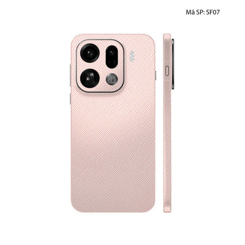 Miếng Dán Da Oppo Find X9 Series Vân Saffiano Hồng | SF07