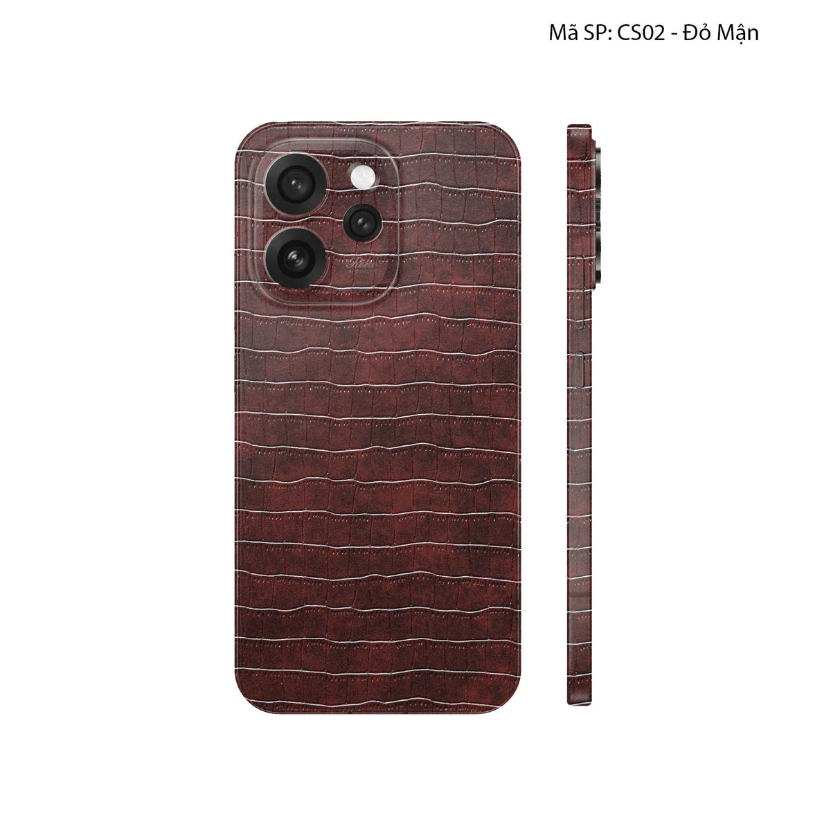 Miếng Dán Da Oppo Reno15 Series Vân Cá Sấu Đỏ Mận | CS02