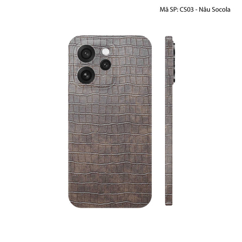 Miếng Dán Da Oppo Reno15 Series Vân Cá Sấu Nâu Socola | CS03