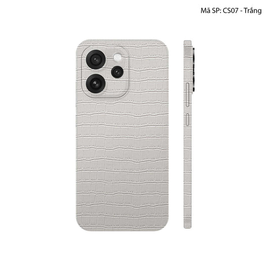Miếng Dán Da Oppo Reno15 Series Vân Cá Sấu Trắng | CS07