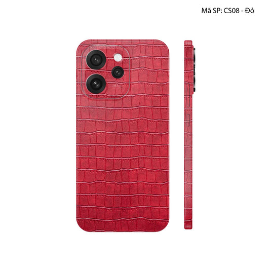 Miếng Dán Da Oppo Reno15 Series Vân Cá Sấu Đỏ | CS08