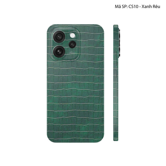 Miếng Dán Da Oppo Reno15 Series Vân Cá Sấu Xanh Rêu | CS10