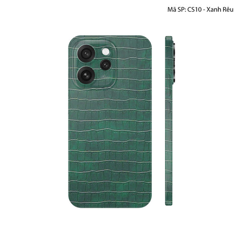 Miếng Dán Da Oppo Reno15 Series Vân Cá Sấu Xanh Rêu | CS10