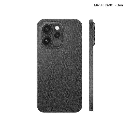 Miếng Dán Da Oppo Reno15 Series Vân Demin Đen | DM01