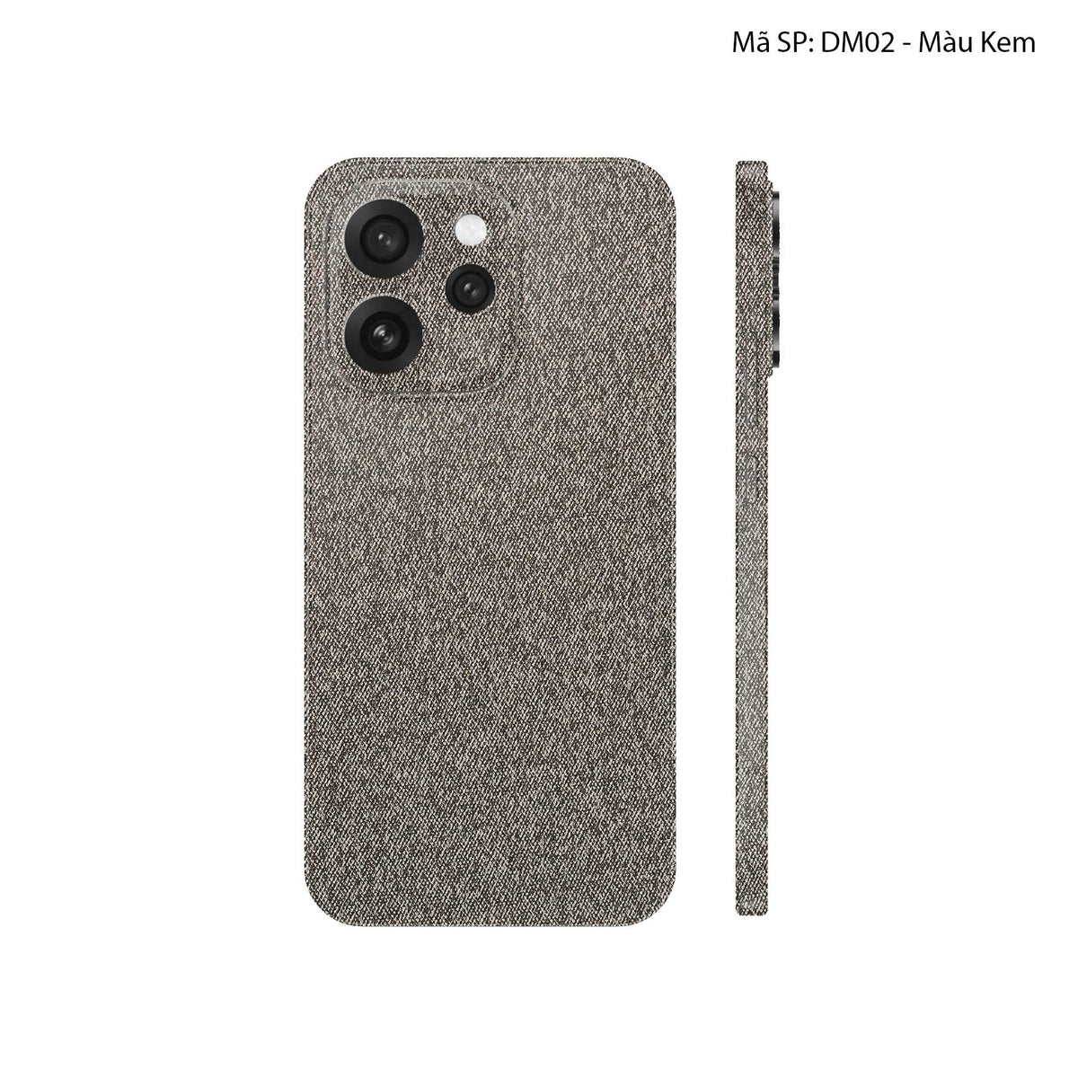 Miếng Dán Da Oppo Reno15 Series Vân Demin Kem | DM02