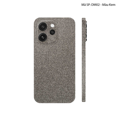 Miếng Dán Da Oppo Reno15 Series Vân Demin Kem | DM02
