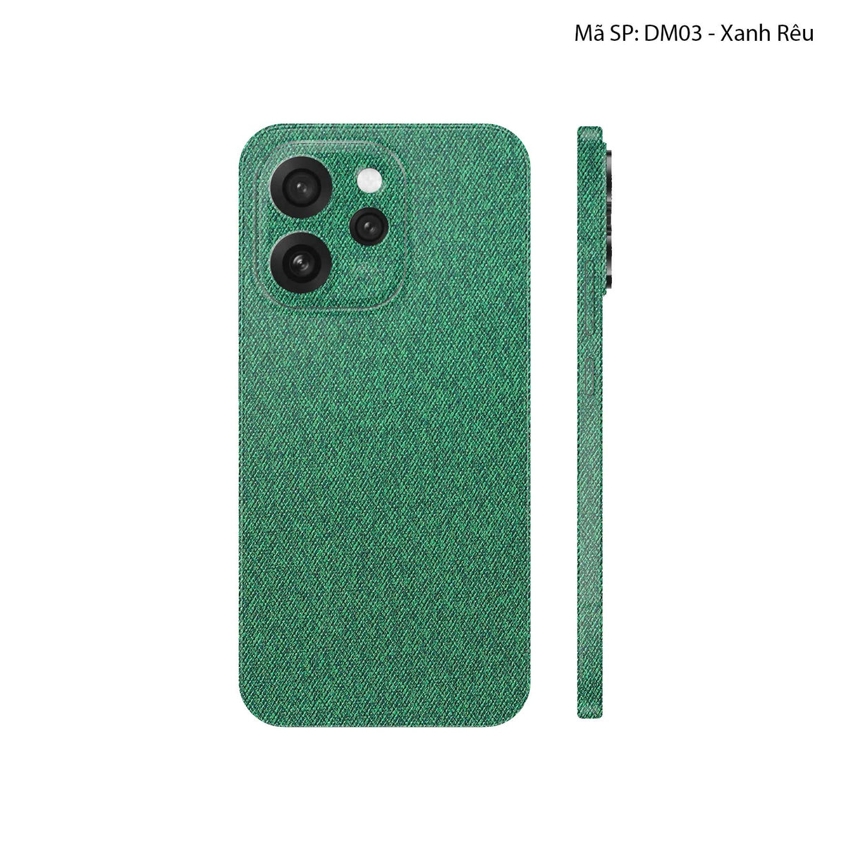 Miếng Dán Da Oppo Reno15 Series Vân Demin Xanh Rêu | DM03